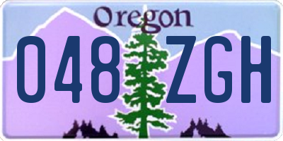 OR license plate 048ZGH