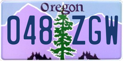 OR license plate 048ZGW