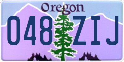 OR license plate 048ZIJ