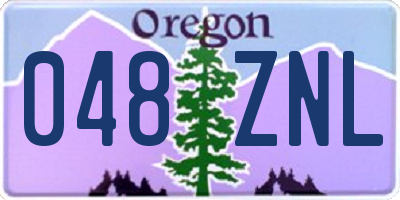 OR license plate 048ZNL