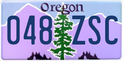 OR license plate 048ZSC