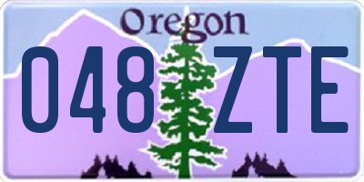 OR license plate 048ZTE