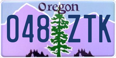 OR license plate 048ZTK