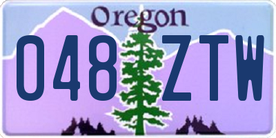 OR license plate 048ZTW