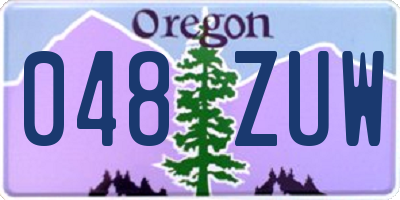 OR license plate 048ZUW