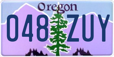 OR license plate 048ZUY