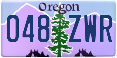OR license plate 048ZWR
