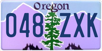 OR license plate 048ZXK