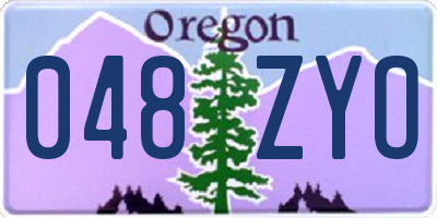 OR license plate 048ZYO