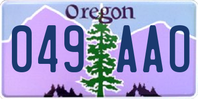 OR license plate 049AAO