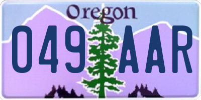OR license plate 049AAR
