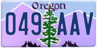 OR license plate 049AAV