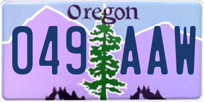 OR license plate 049AAW