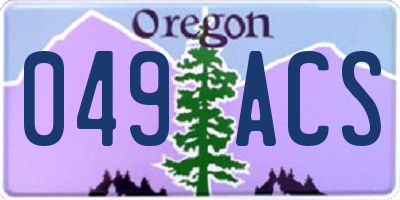 OR license plate 049ACS