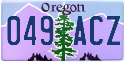 OR license plate 049ACZ