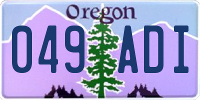 OR license plate 049ADI