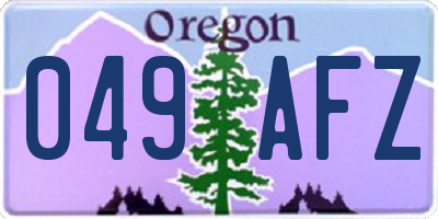 OR license plate 049AFZ