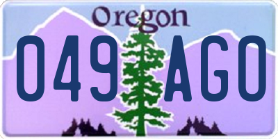 OR license plate 049AGO
