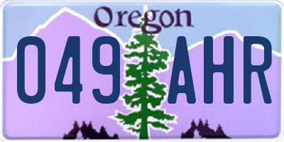 OR license plate 049AHR