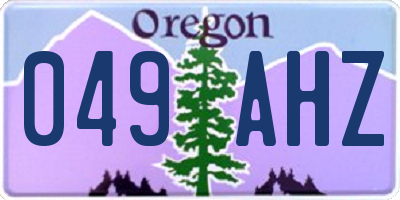 OR license plate 049AHZ