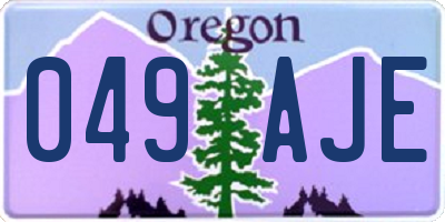OR license plate 049AJE