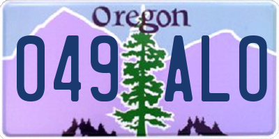 OR license plate 049ALO