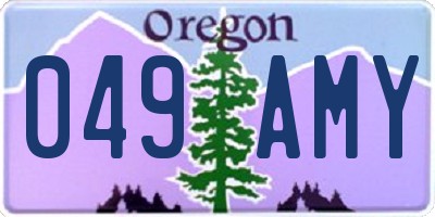 OR license plate 049AMY