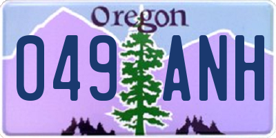 OR license plate 049ANH