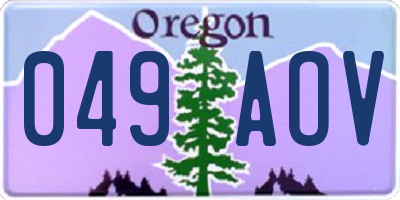 OR license plate 049AOV