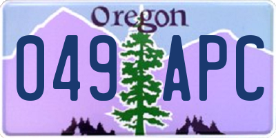 OR license plate 049APC