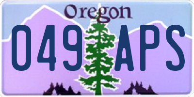 OR license plate 049APS