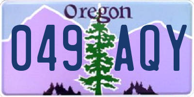 OR license plate 049AQY