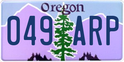 OR license plate 049ARP