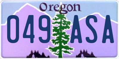 OR license plate 049ASA