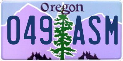 OR license plate 049ASM