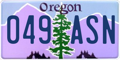 OR license plate 049ASN