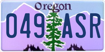 OR license plate 049ASR