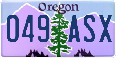 OR license plate 049ASX