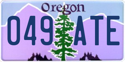 OR license plate 049ATE