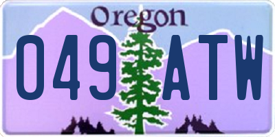 OR license plate 049ATW