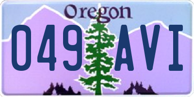 OR license plate 049AVI