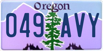 OR license plate 049AVY
