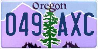 OR license plate 049AXC
