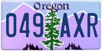 OR license plate 049AXR