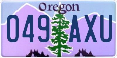 OR license plate 049AXU