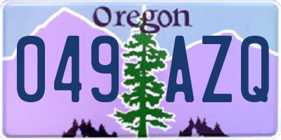 OR license plate 049AZQ