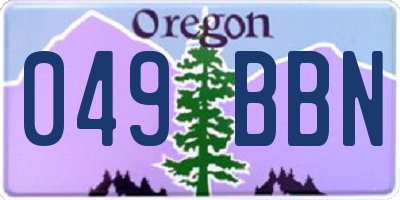 OR license plate 049BBN
