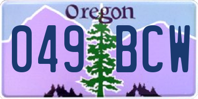 OR license plate 049BCW