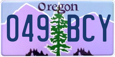 OR license plate 049BCY