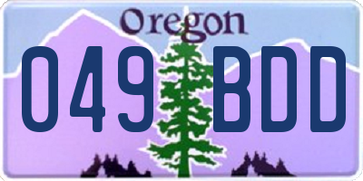 OR license plate 049BDD